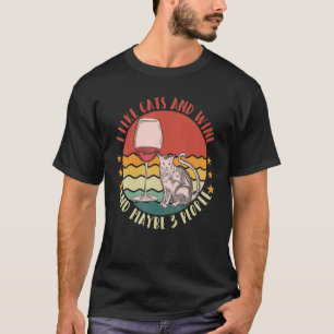Camiseta Me Gusta Vino Mi Gato Y Quizá 3 Hombres Mujeres