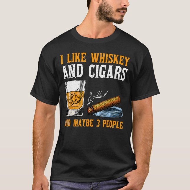 Camiseta Me Gusta Whiskey Y Cigarros Y Quizá 3 Personas Vin (Anverso)