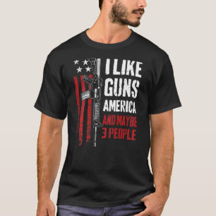 Camiseta Me Gustan Las Armas En Estados Unidos Quizá 3 Pers