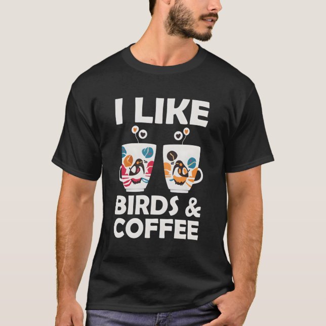 Camiseta Me Gustan Las Aves Y El Café (Anverso)