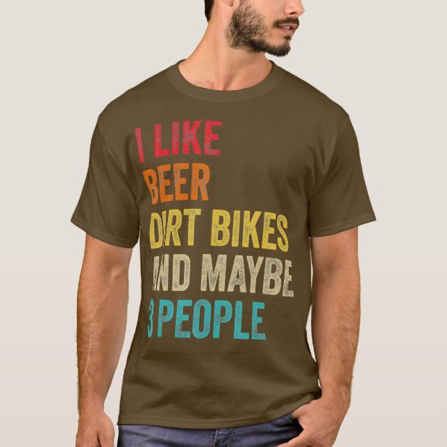 Camiseta Me Gustan Las Bicicletas De Suciedad De Cerveza Qu (Anverso)