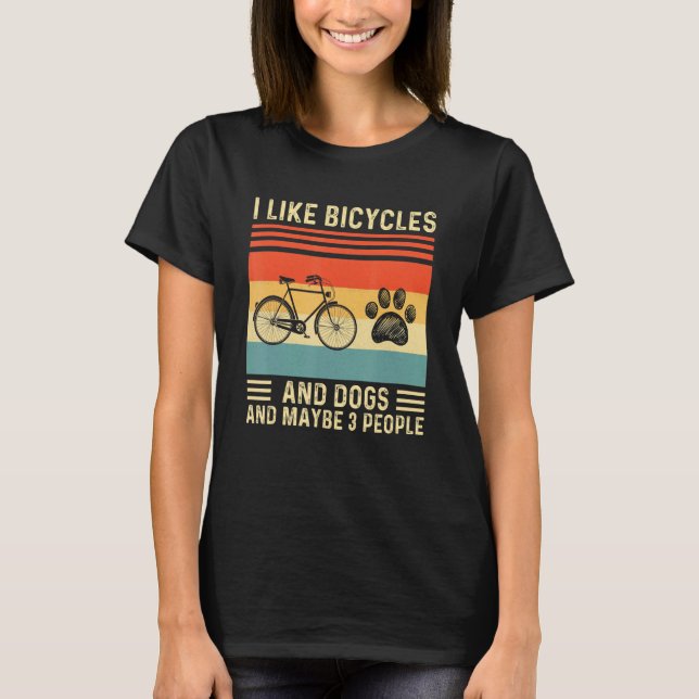 Camiseta Me Gustan Las Bicicletas Y Los Perros Y Quizá 3 Pe (Anverso)