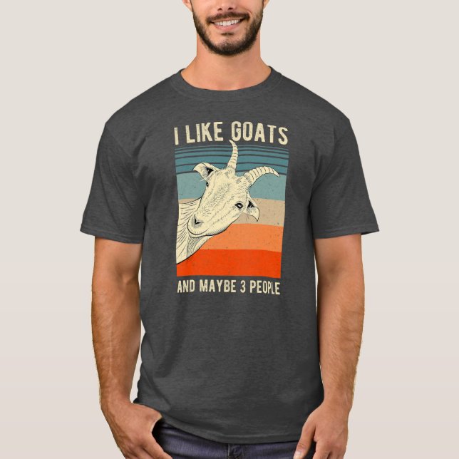 Camiseta Me gustan las cabras y tal vez 3 personas divertid (Anverso)