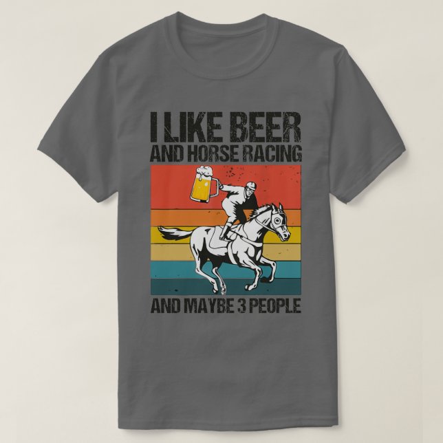 Camiseta Me gustan las carreras de cerveza y caballos y qui (Diseño del anverso)