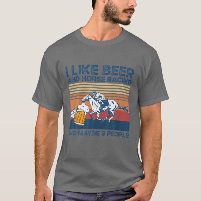Camiseta Me gustan las carreras de cerveza y caballos y tal (Anverso)