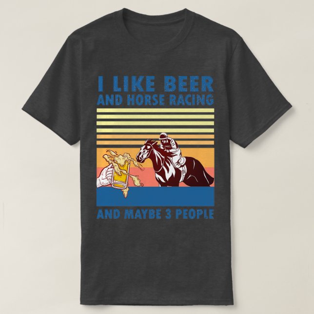 Camiseta Me gustan las carreras de cerveza y caballos y tal (Diseño del anverso)