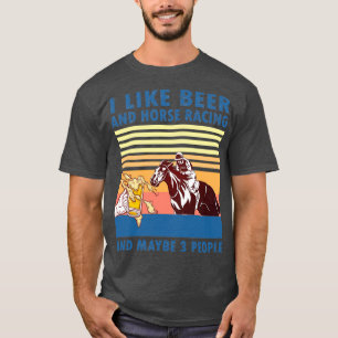 Camiseta Me gustan las carreras de cerveza y caballos y tal