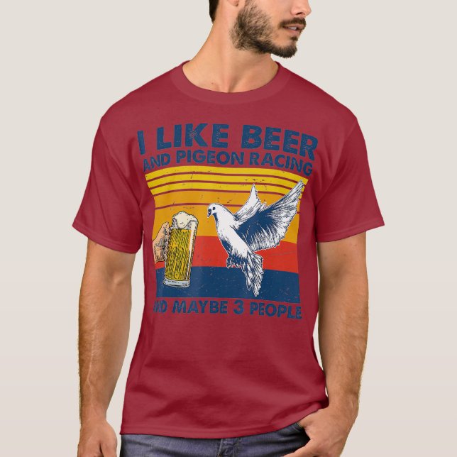 Camiseta Me gustan las carreras de cerveza y pichón y tal v (Anverso)