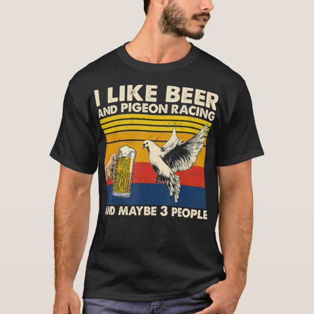 Camiseta Me gustan las carreras de cerveza y pichón y tal v (Anverso)