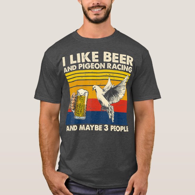 Camiseta Me gustan las carreras de cerveza y pichón y tal v (Anverso)