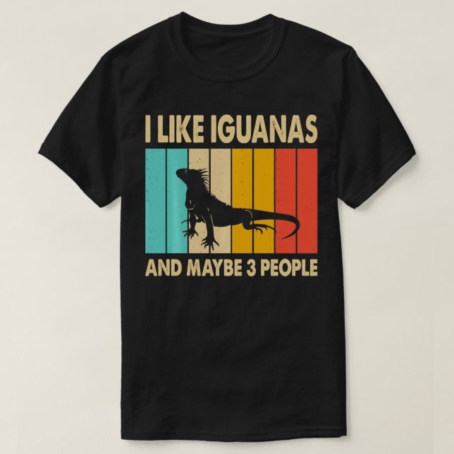 Camiseta Me gustan las iguanas y tal vez tres personas con  (Diseño del anverso)
