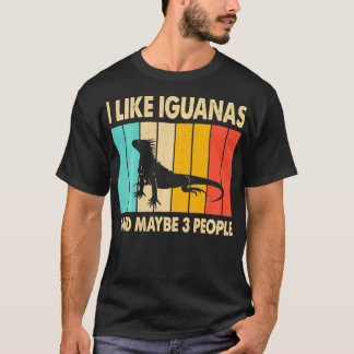 Camiseta Me gustan las iguanas y tal vez tres personas con