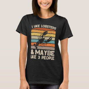 Camiseta Me gustan las langostas trajes retro y langostas B