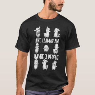 Camiseta Me Gustan Las Llamas Y Tal Vez 3 Animales