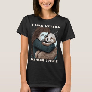 Camiseta Me gustan las nutrias y tal vez tres personas más 