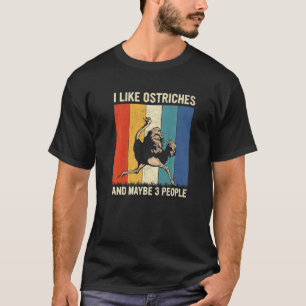 Camiseta Me Gustan Las Ostrichs Y Quizás 3 Personas Retro O