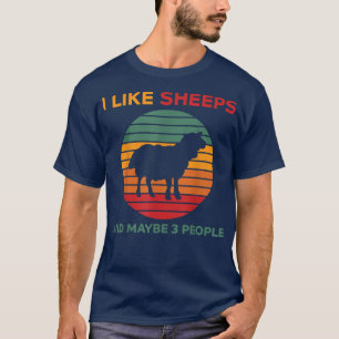 Camiseta Me Gustan Las Ovejas Y Quizás 3 Personas Campesina