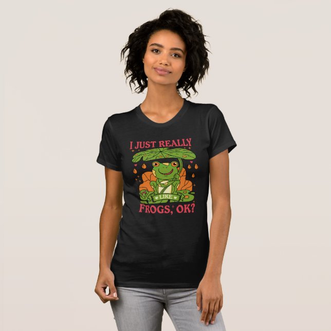 Camiseta Me Gustan Las Ranas. Chicas divertidos de Frog Kid (Anverso completo)