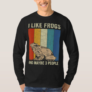 Camiseta Me Gustan Las Ranas Y Quizá 3 Personas Retro Las R