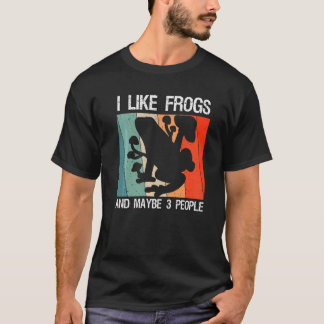 Camiseta Me gustan las ranas y tal vez 3 personas Frosch Pi