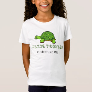 Camiseta Me Gustan Las Tortugas Cute Niños Personalizados
