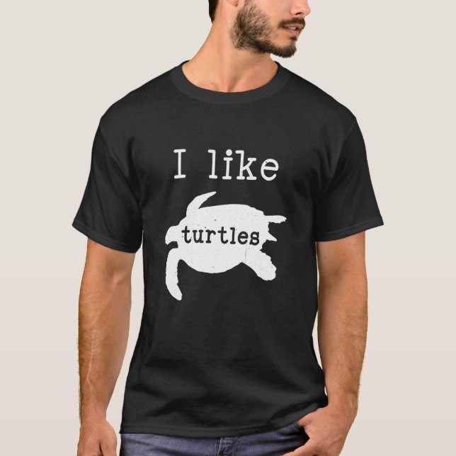 Camiseta Me Gustan Las Tortugas Tortuga De Mar Animal (Anverso)