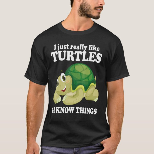 Camiseta Me Gustan Las Tortugas Y Sé Que Las Cosas Cuidan L (Anverso)