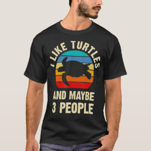 Camiseta Me gustan las tortugas y tal vez 3 personas divert