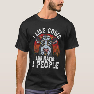 Camiseta Me Gustan Las Vacas Y Tal Vez 3 Personas Animales 