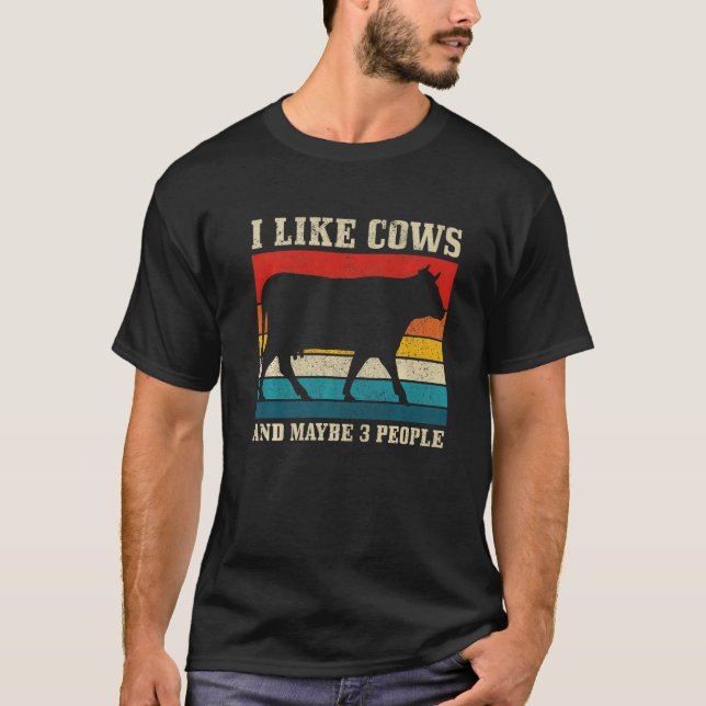 Camiseta Me Gustan Las Vacas Y Tal Vez 3 Personas Cultivand (Anverso)
