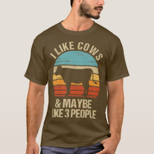 Camiseta Me Gustan Las Vacas Y Tal Vez 3 Personas La Granja