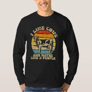 Camiseta Me Gustan Las Vacas Y Tal Vez 3 Personas La Granja