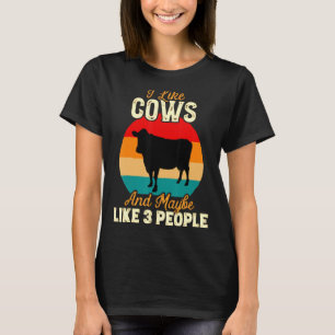 Camiseta Me Gustan Las Vacas Y Tal Vez 3 Personas La Granja
