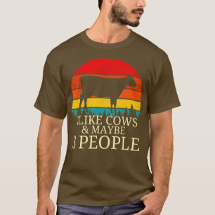 Camiseta Me Gustan Las Vacas Y Tal Vez 3 Personas La Granja