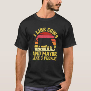 Camiseta Me gustan las vacas y tal vez a 3 personas les gus