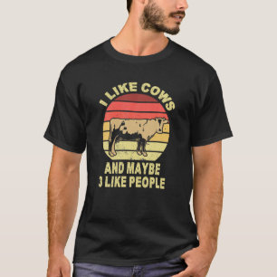 Camiseta Me Gustan Las Vacas Y Tal Vez Como 3 Granjeros C