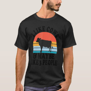 Camiseta Me gustan las vacas y tal vez como 3 personas agri