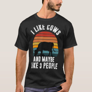 Camiseta Me gustan las vacas y tal vez me gustan 3 personas