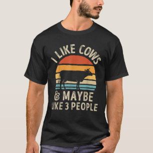 Camiseta Me gustan las vacas y tal vez me gusten 3 personas