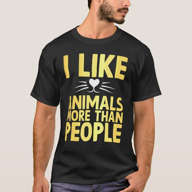 Camiseta Me gustan los animales más que los animales gracio (Anverso)