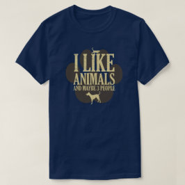 Camiseta Me Gustan Los Animales Y Tal Vez 3 Personas-Introv