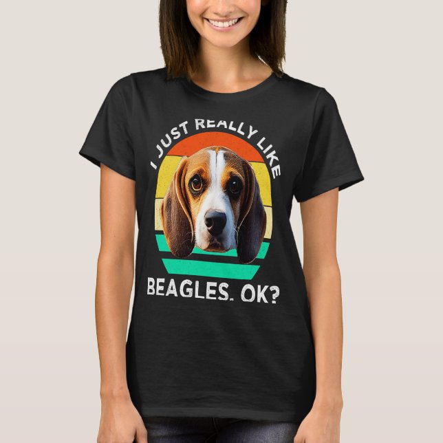 Camiseta Me Gustan Los Beagles Perro Beagle (Anverso)