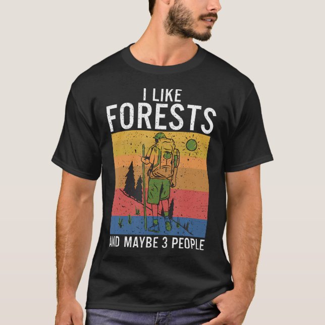 Camiseta Me Gustan Los Bosques Y Quizá 3 Personas Aventuran (Anverso)