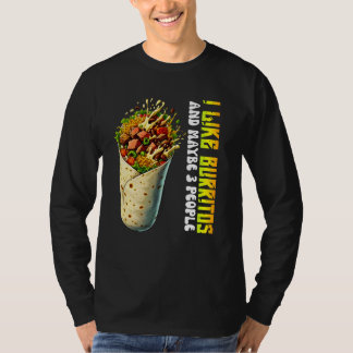 Camiseta me gustan los burritos y tal vez 3 personas