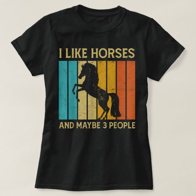 Camiseta Me Gustan Los Caballos Y Tal Vez 3 Personas Ecuest (Diseño del anverso)
