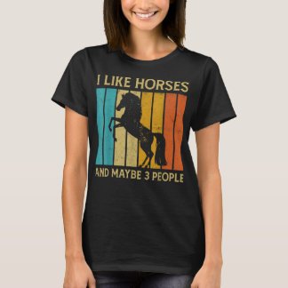 Camiseta Me Gustan Los Caballos Y Tal Vez 3 Personas Ecuest