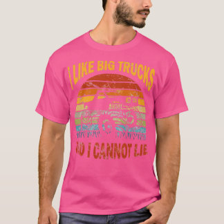 Camiseta Me gustan los camiones grandes monstruo l retro su