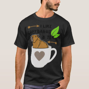 Camiseta Me gustan los capibaras y el té cute capibara en u
