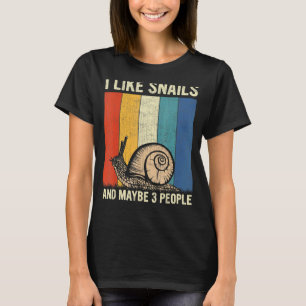 Camiseta Me Gustan Los Caracoles Y Tal Vez 3 Personas Retro