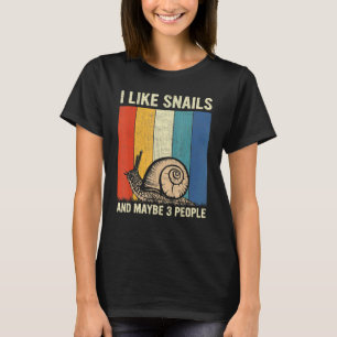 Camiseta Me Gustan Los Caracoles Y Tal Vez 3 Personas Retro